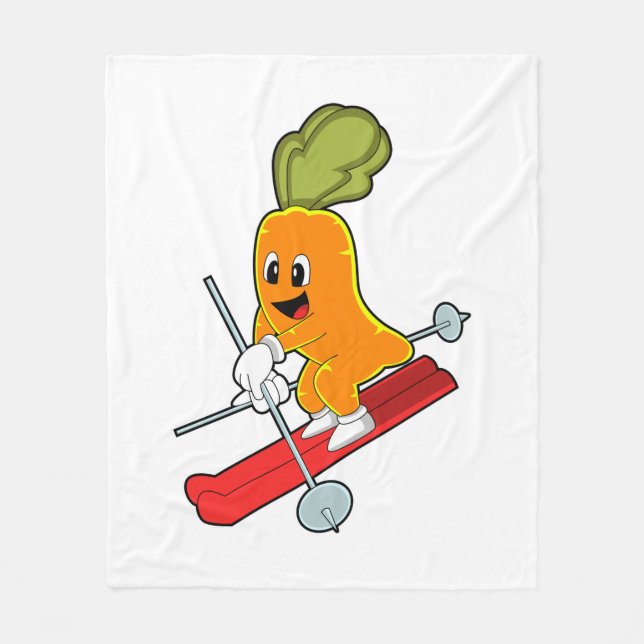 Carrot as Skier with Ski Fleece Blanket (Front)