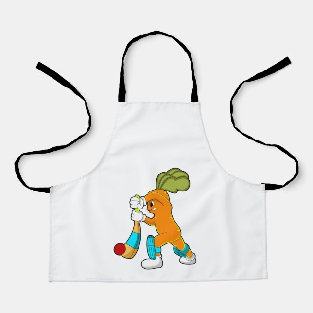 Carrot at Cricket with Cricket bat Apron (Front)
