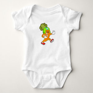 Carrot at Football Sports Baby Bodysuit
