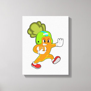 Carrot at Football Sports Canvas Print