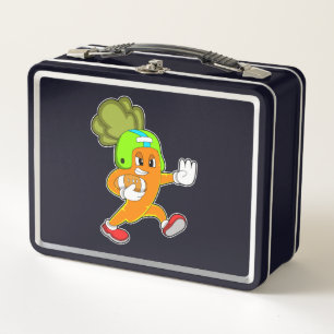 Carrot at Football Sports Metal Lunch Box