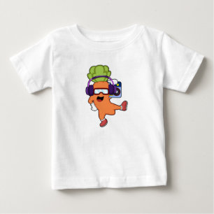 Carrot at Music with Headphone Baby T-Shirt