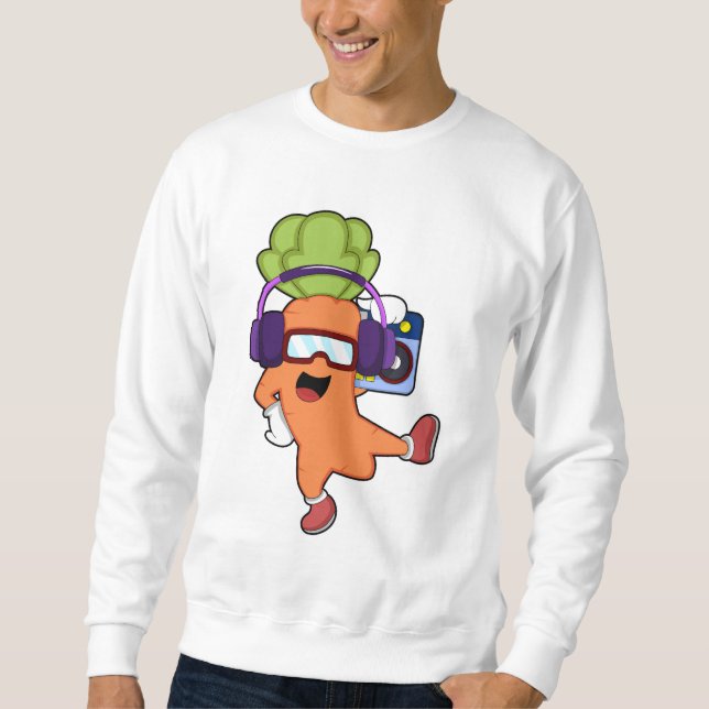 Carrot at Music with Headphone Sweatshirt (Front)