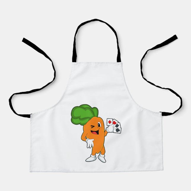 Carrot at Poker with Poker cards Apron (Front)