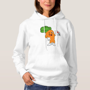 Carrot at Poker with Poker cards Hoodie