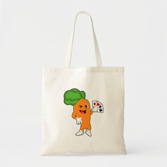 Carrot at Poker with Poker cards Tote Bag (Front)