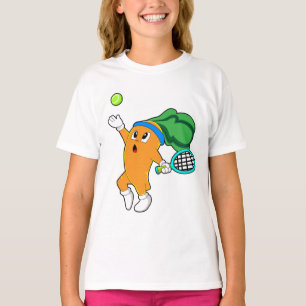 Carrot at Tennis with Tennis racket T-Shirt