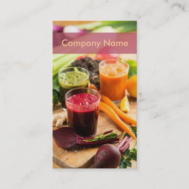 Carrot Beet Fresh Juice Raw Cocktail Bar Food Business Card (Front)