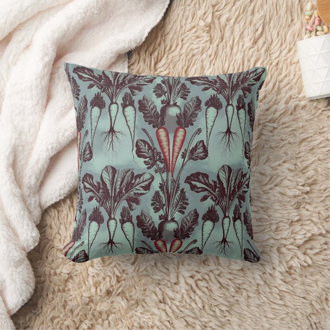 Carrot Beet Radish Parsnip Root System Botanical  Cushion (Blanket)