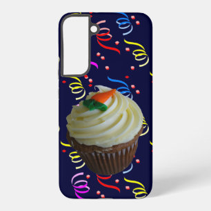 Carrot Cake Cupcake & Confetti Blue Samsung Galaxy Case