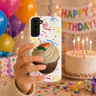 Carrot Cake Cupcake & Confetti Samsung Galaxy Case