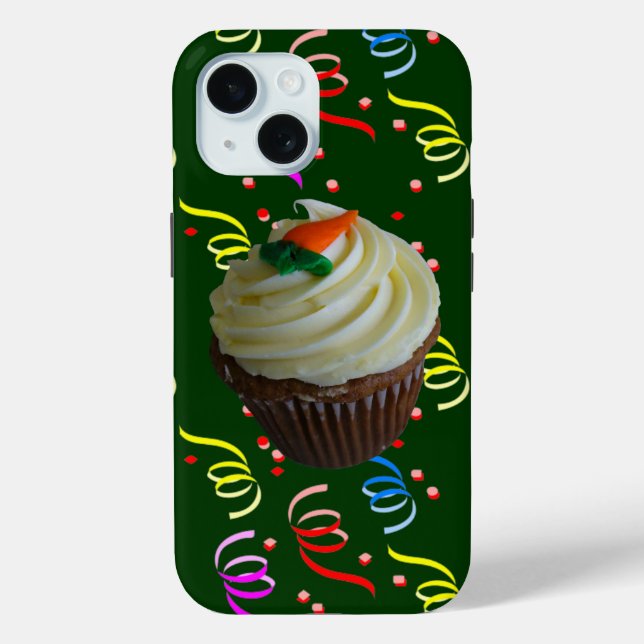 Carrot Cake Cupcake with Confetti Case-Mate iPhone Case (Back)