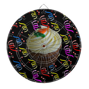 Carrot Cake Cupcake with Confetti Dartboard