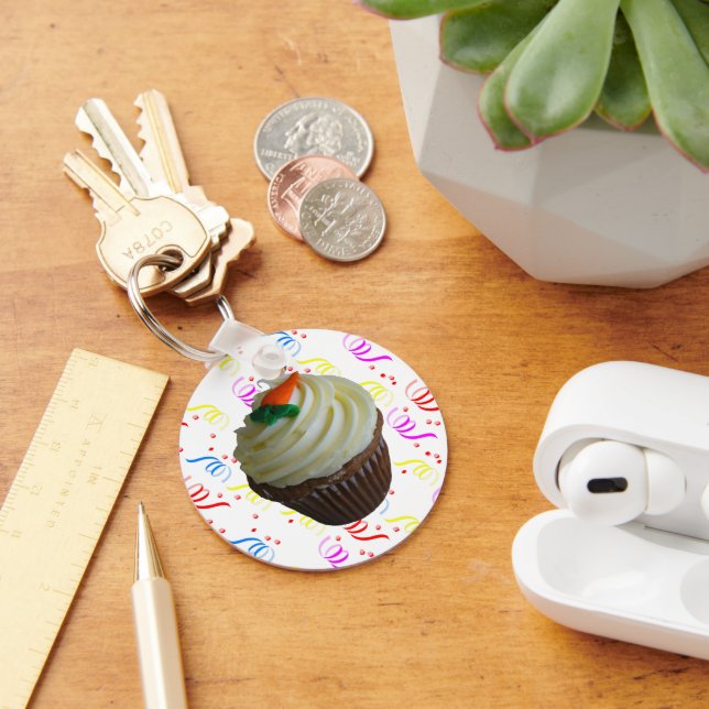 Carrot Cake Cupcake with Confetti Key Ring (Desk)