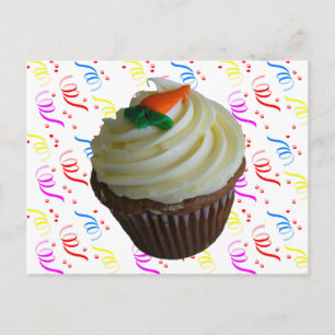 Carrot Cake Cupcake with Confetti Postcard
