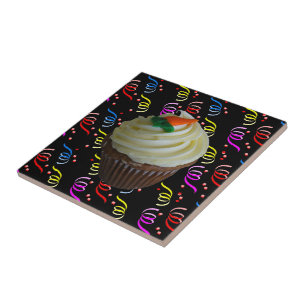 Carrot Cake Cupcake with Confetti Tile