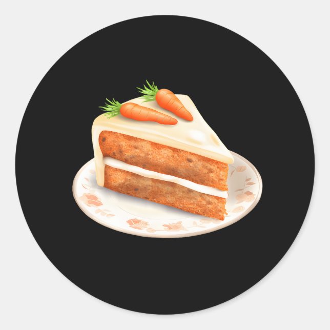 Carrot cake food classic round sticker (Front)