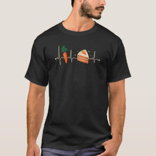 Carrot Cake Heartbeat Baker Baking Vegan Dessert T-Shirt
