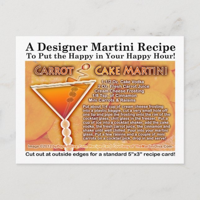 Carrot Cake Martini Recipe Postcard (Front)