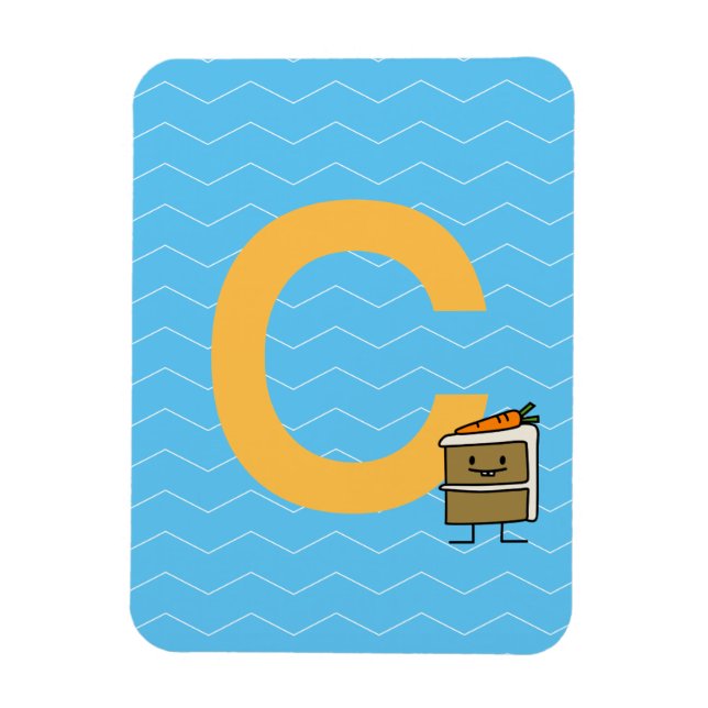 Carrot Cake Slice bunny teeth icing dessert Magnet (Vertical)