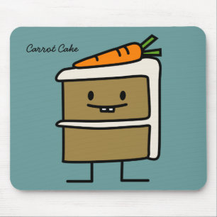 Carrot Cake slice bunny teeth icing dessert Mouse Mat