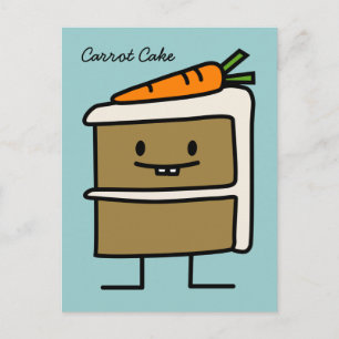 Carrot Cake slice bunny teeth icing dessert Postcard