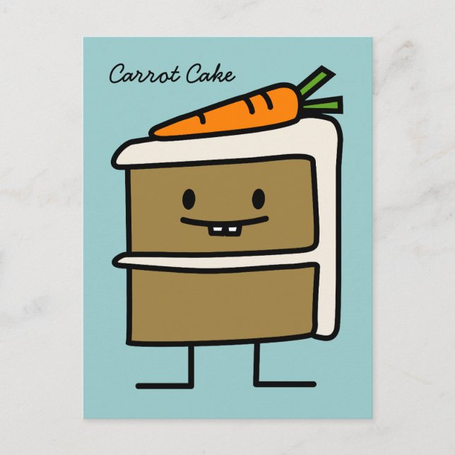 Carrot Cake slice bunny teeth icing dessert Postcard (Front)