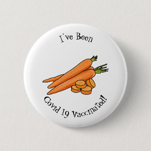Carrot cartoon illustration 6 cm round badge