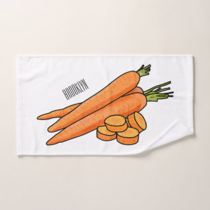 Carrot cartoon illustration bath towel set