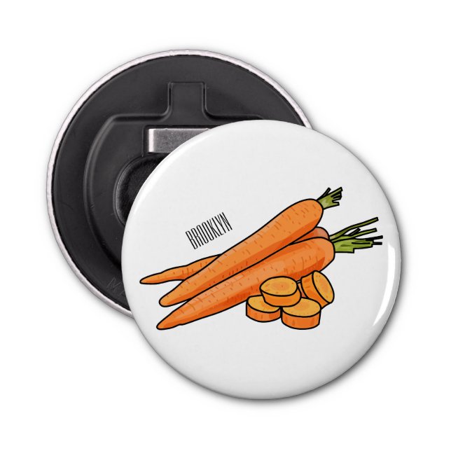 Carrot cartoon illustration bottle opener (Front)