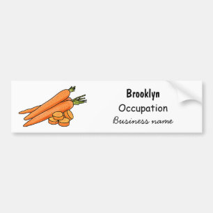 Carrot cartoon illustration bumper sticker