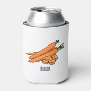 Carrot cartoon illustration can cooler