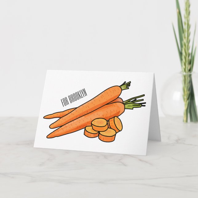 Carrot cartoon illustration card (Front)