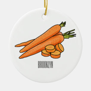 Carrot cartoon illustration ceramic tree decoration