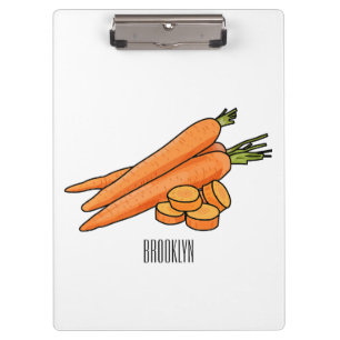 Carrot cartoon illustration clipboard