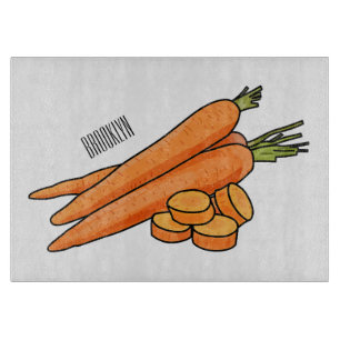 Carrot cartoon illustration cutting board