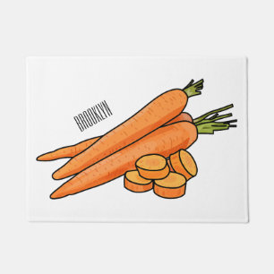 Carrot cartoon illustration doormat