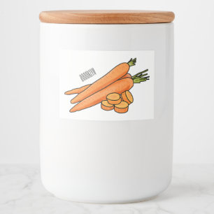 Carrot cartoon illustration food label
