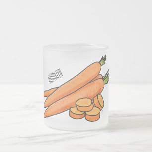 Carrot cartoon illustration frosted glass coffee mug