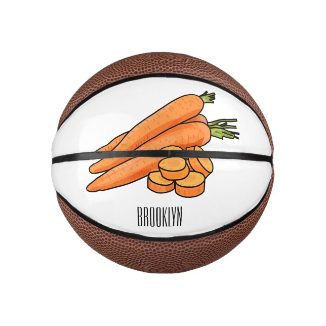 Carrot cartoon illustration mini basketball (Front)