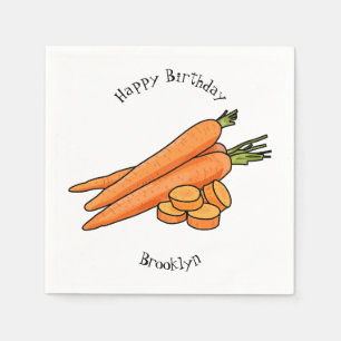 Carrot cartoon illustration napkin