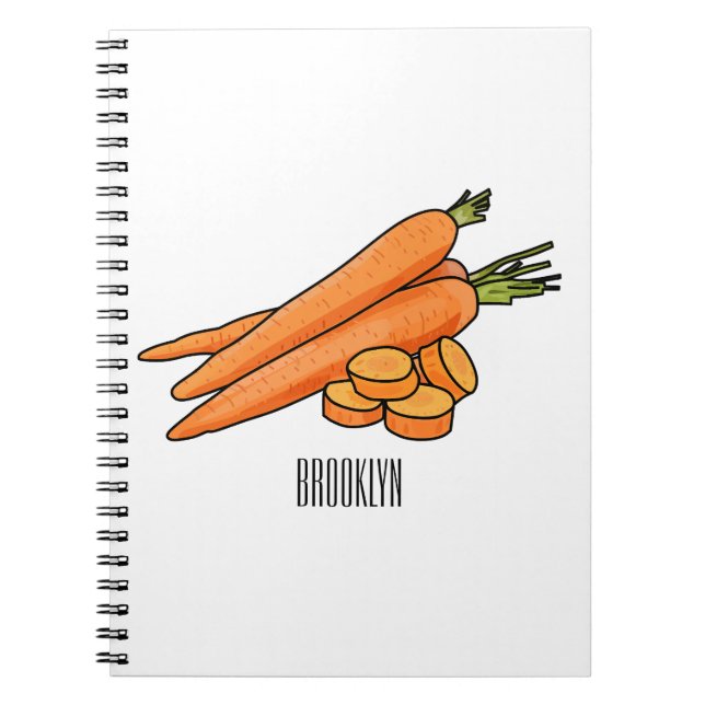 Carrot cartoon illustration notebook (Front)