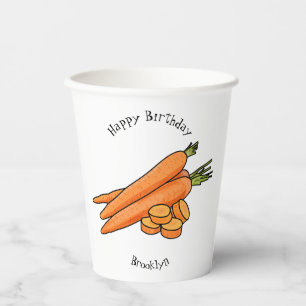 Carrot cartoon illustration paper cups