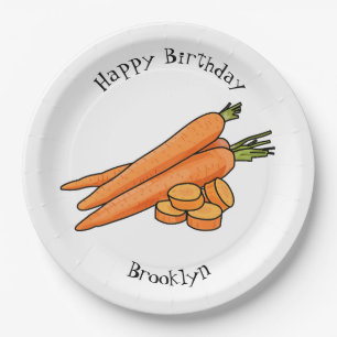 Carrot cartoon illustration paper plate