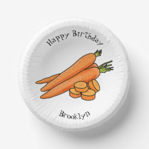 Carrot cartoon illustration paper plate