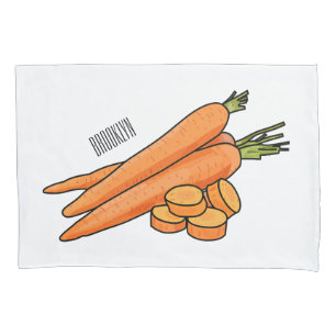 Carrot cartoon illustration pillowcase