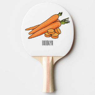 Carrot cartoon illustration ping pong paddle