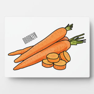 Carrot cartoon illustration plaque