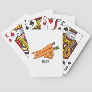 Carrot cartoon illustration playing cards