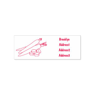 Carrot cartoon illustration self-inking stamp